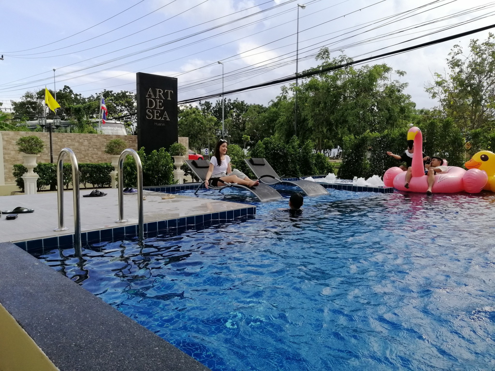 Relaxing Poolside